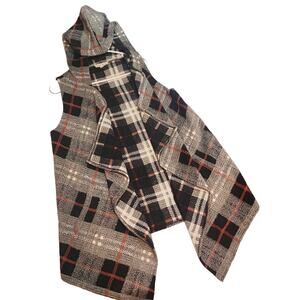 Hem & Thread Hooded Vest - Plaid - S/M